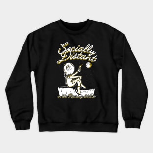 Socially Distant in the Roaring 2020s (Flapper on the moon) Crewneck Sweatshirt